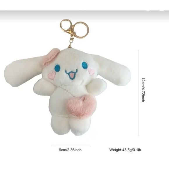 New! Sanrio Miniso Cinnamoroll 5 " Plush Bag Clip Key Ring Bag Charm (2) Way Car - Picture 2 of 2